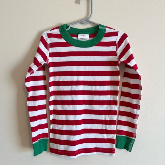 [Hanna Andersson] Red and White Striped Long John Pajamas- Size US 5 (110 cm) - Picture 3 of 12